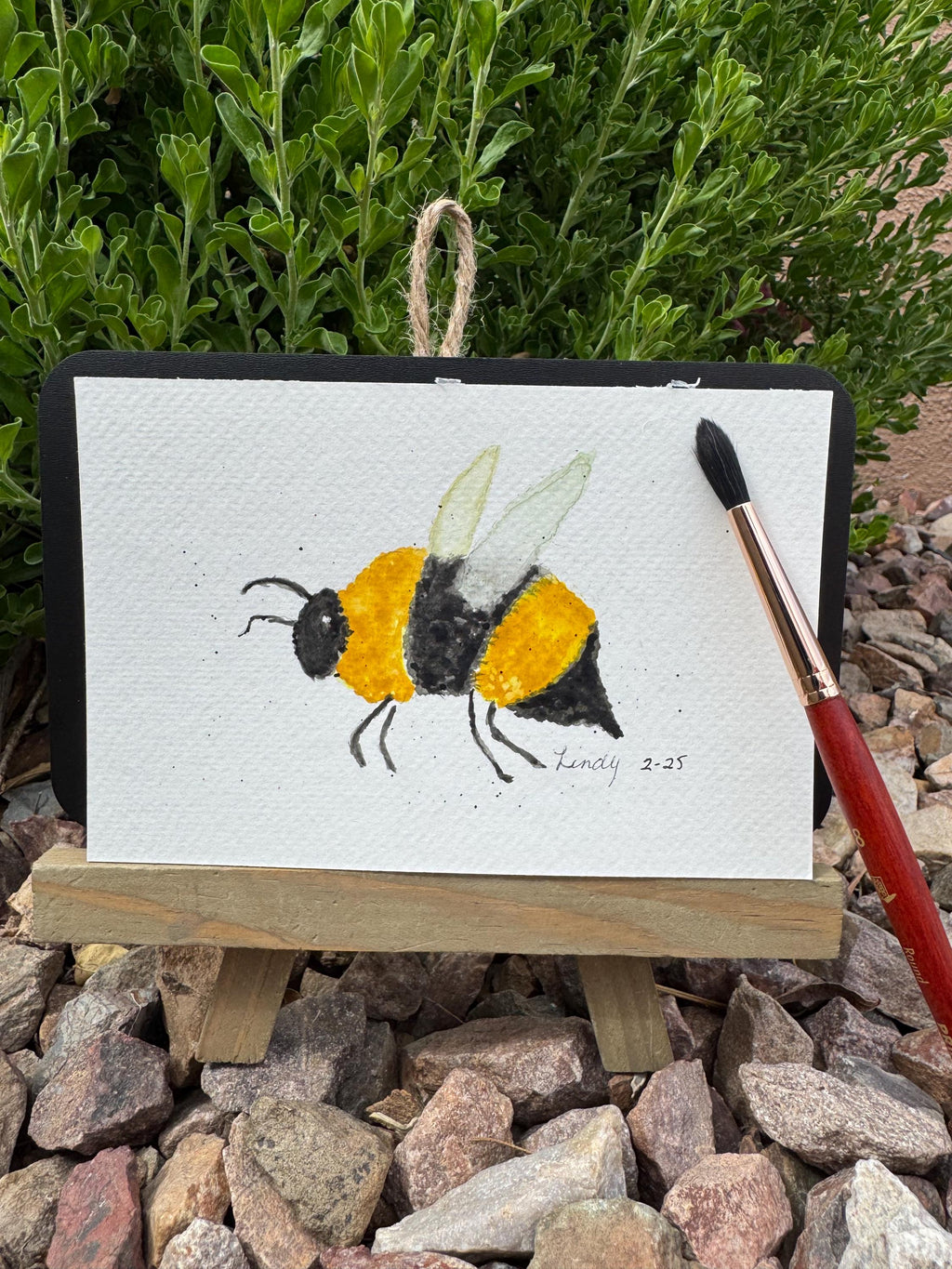 Original watercolor bumble bee