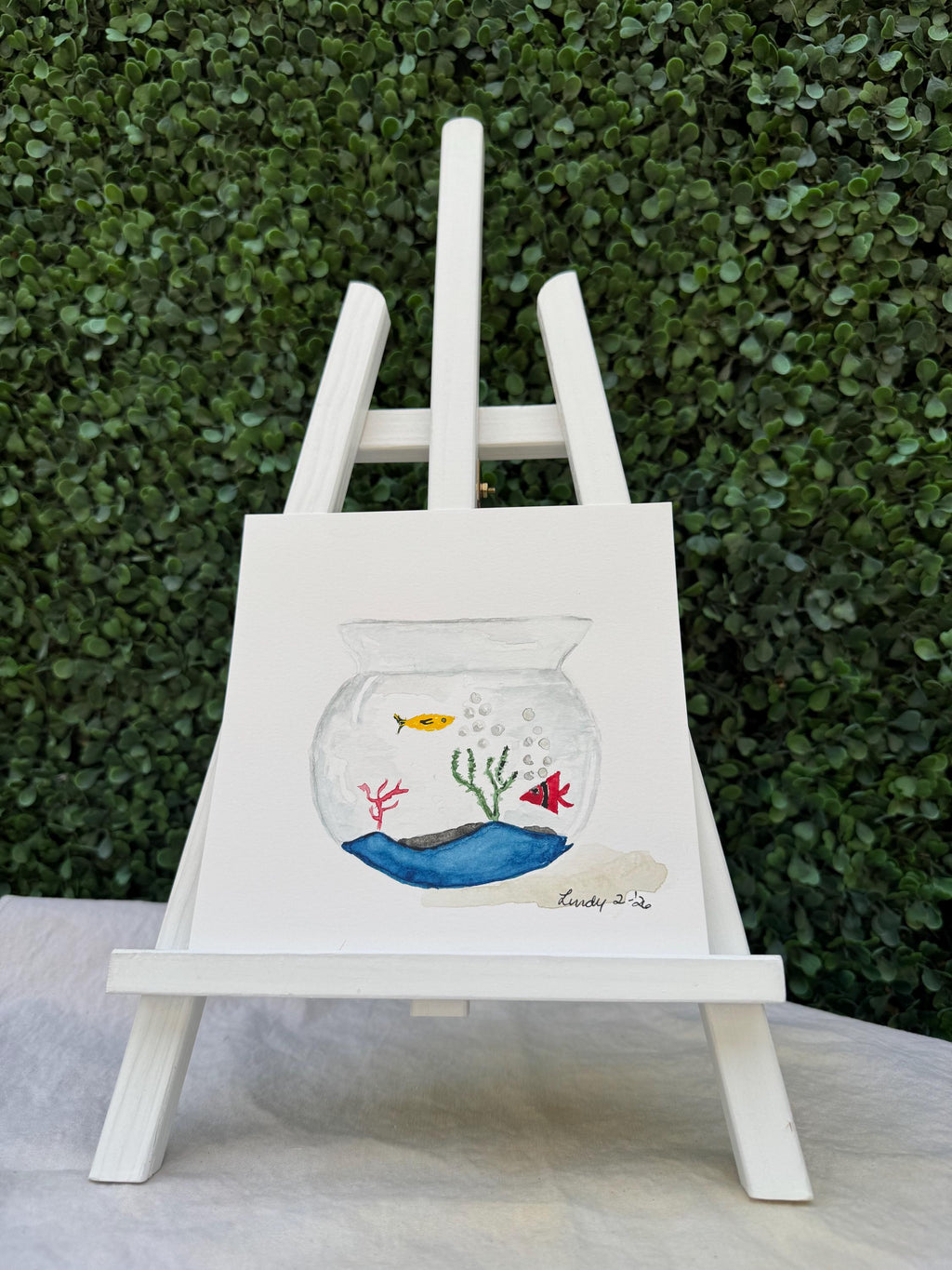 Watercolor fish bowl