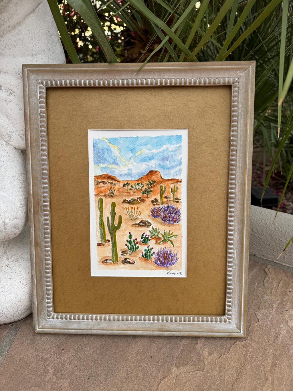 Original Watercolor Painted Desert