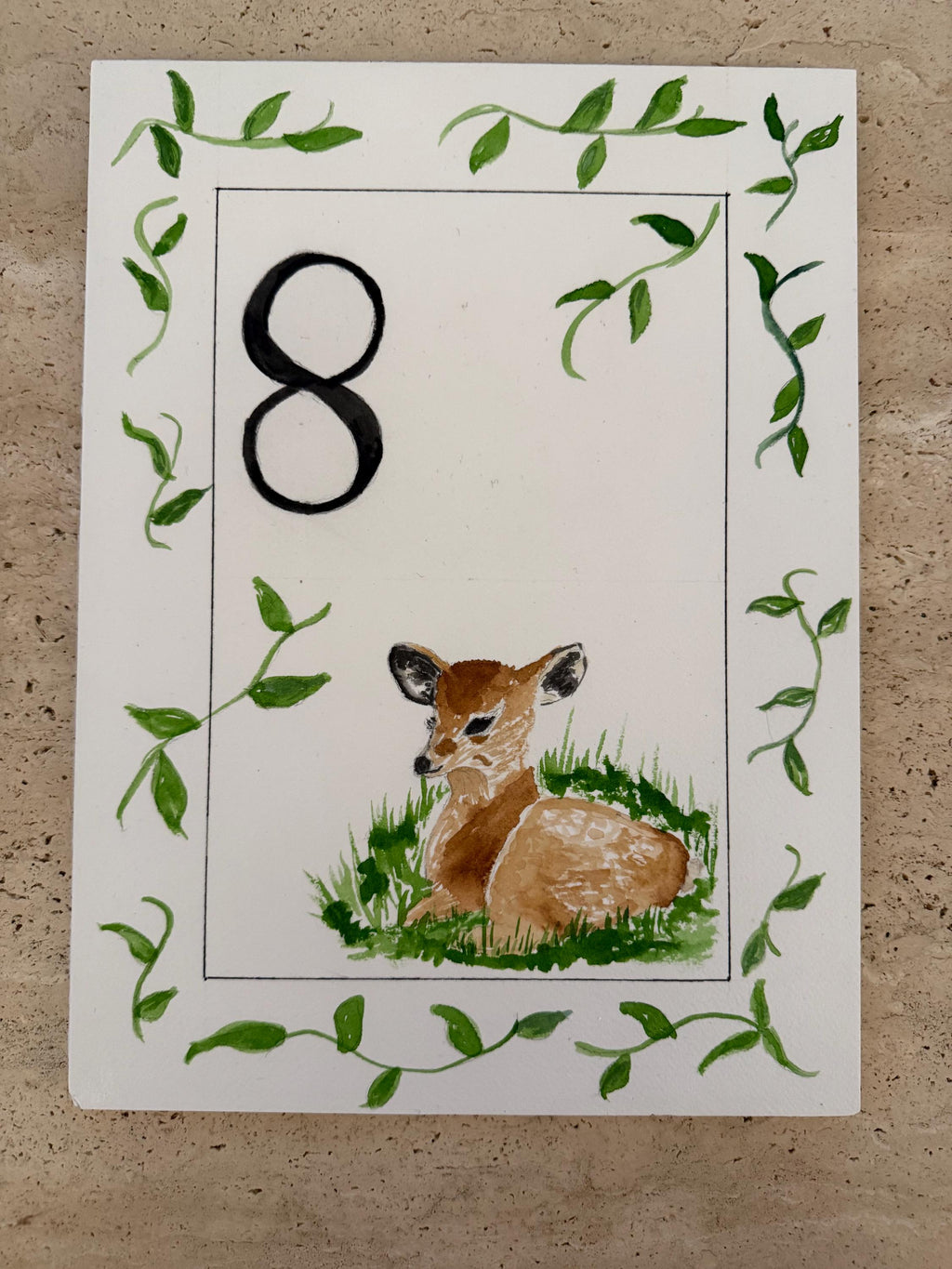 Set of 12 custom watercolor baby milestone cards. One per month.