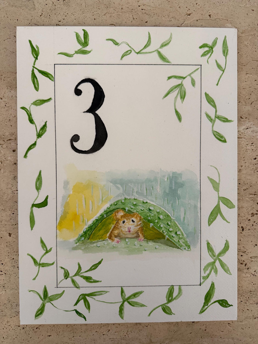 Set of 12 custom watercolor baby milestone cards. One per month.