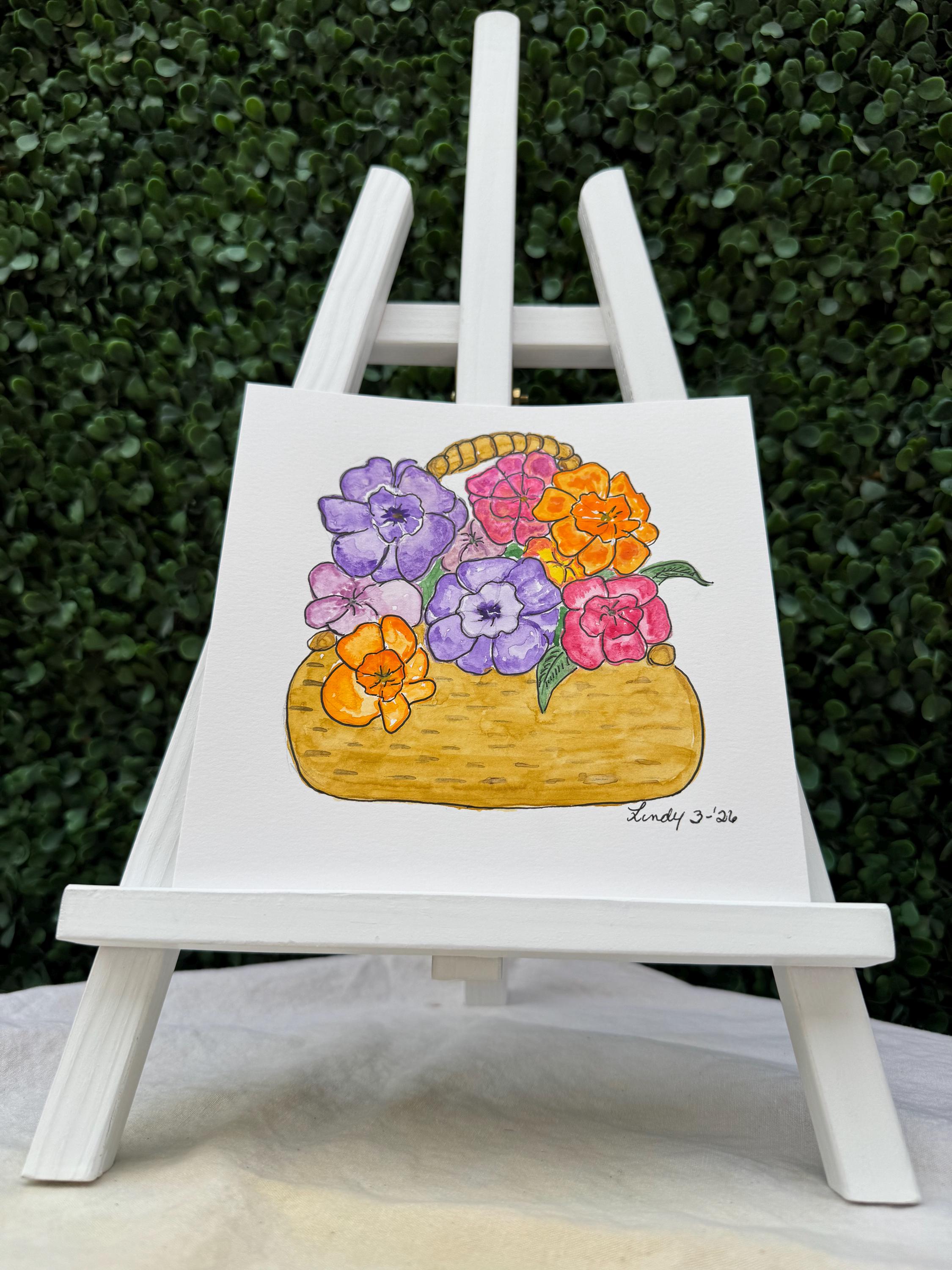 Basket of colorful flowers