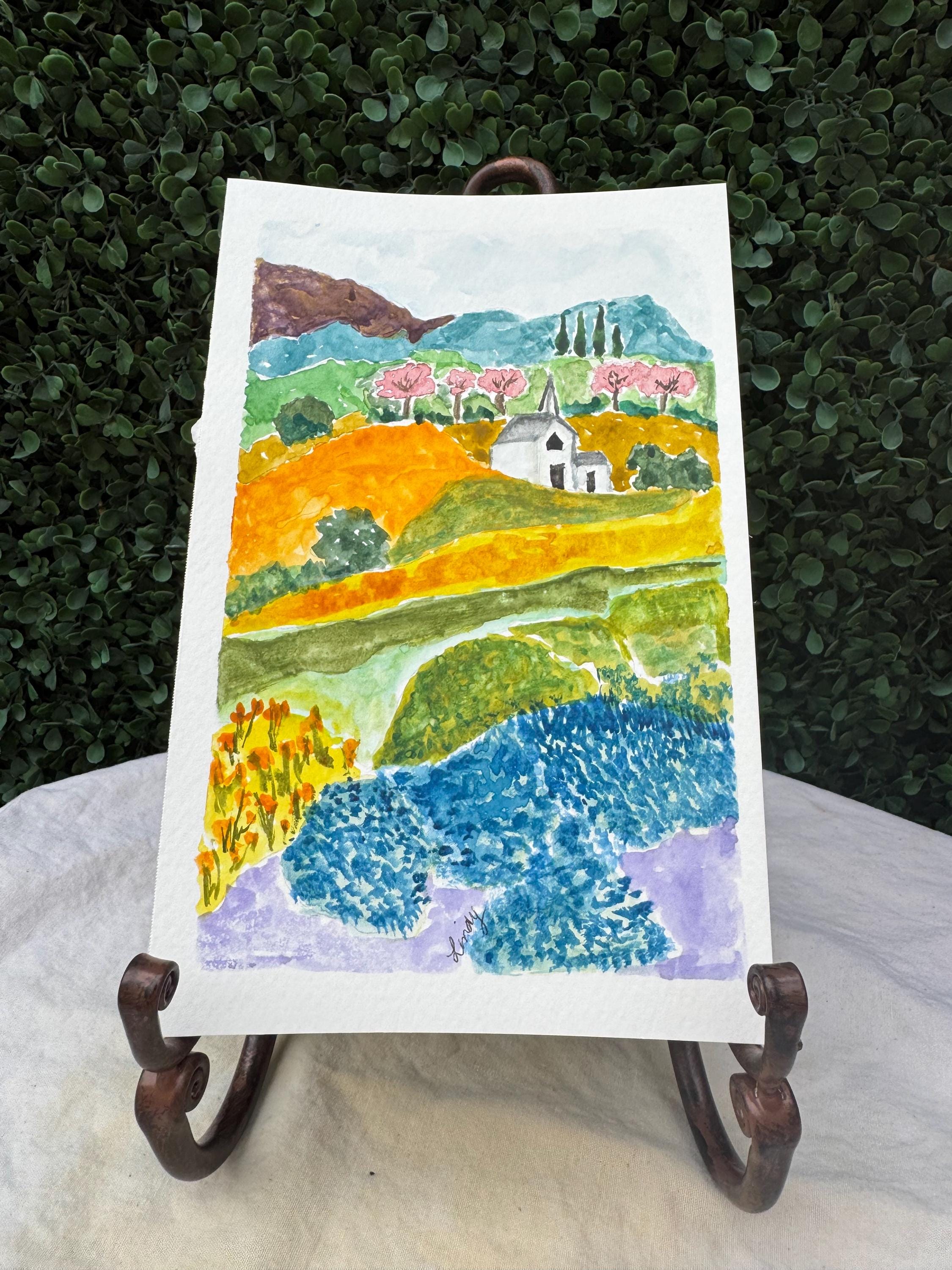 Original Watercolor: Little Country Church