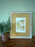 Original Hand painted Watercolor Village Scene