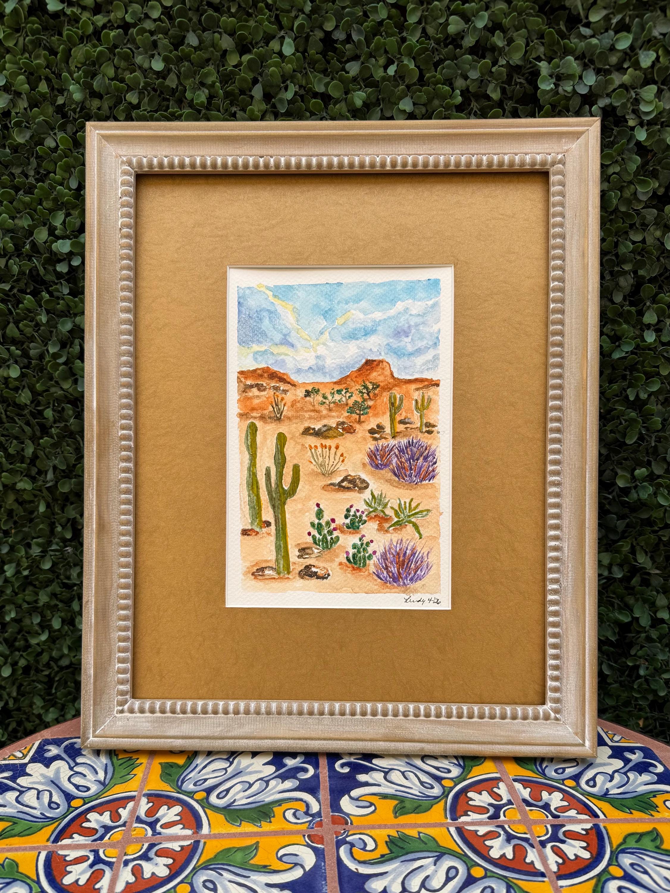 Original Watercolor Painted Desert