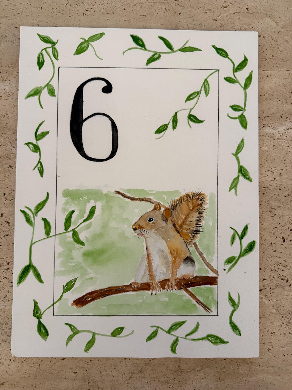 Set of 12 custom watercolor baby milestone cards. One per month.