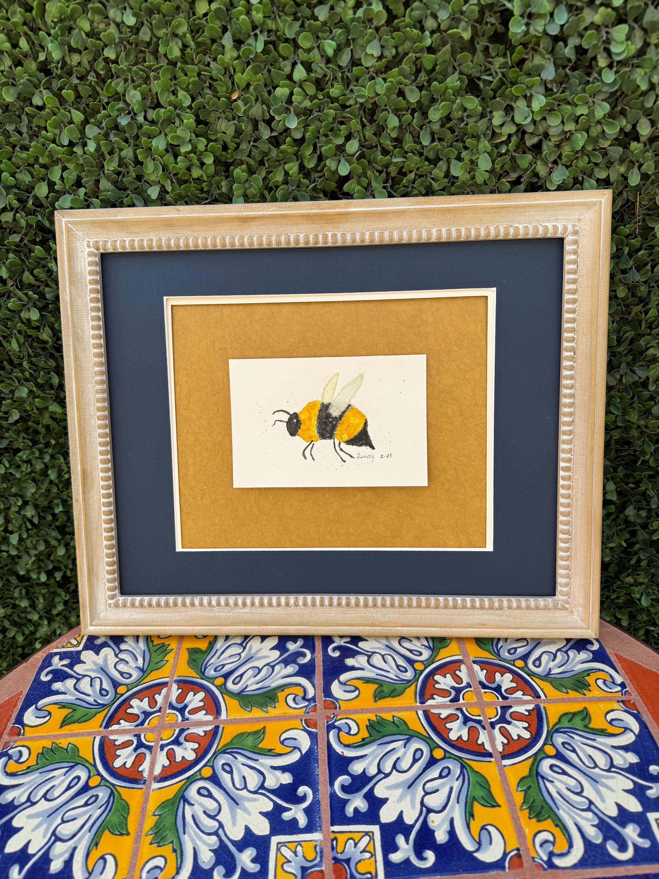 Original watercolor bumble bee