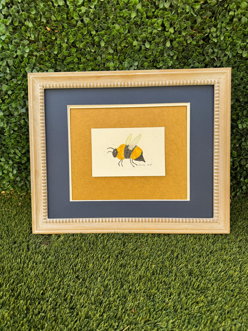 Original watercolor bumble bee