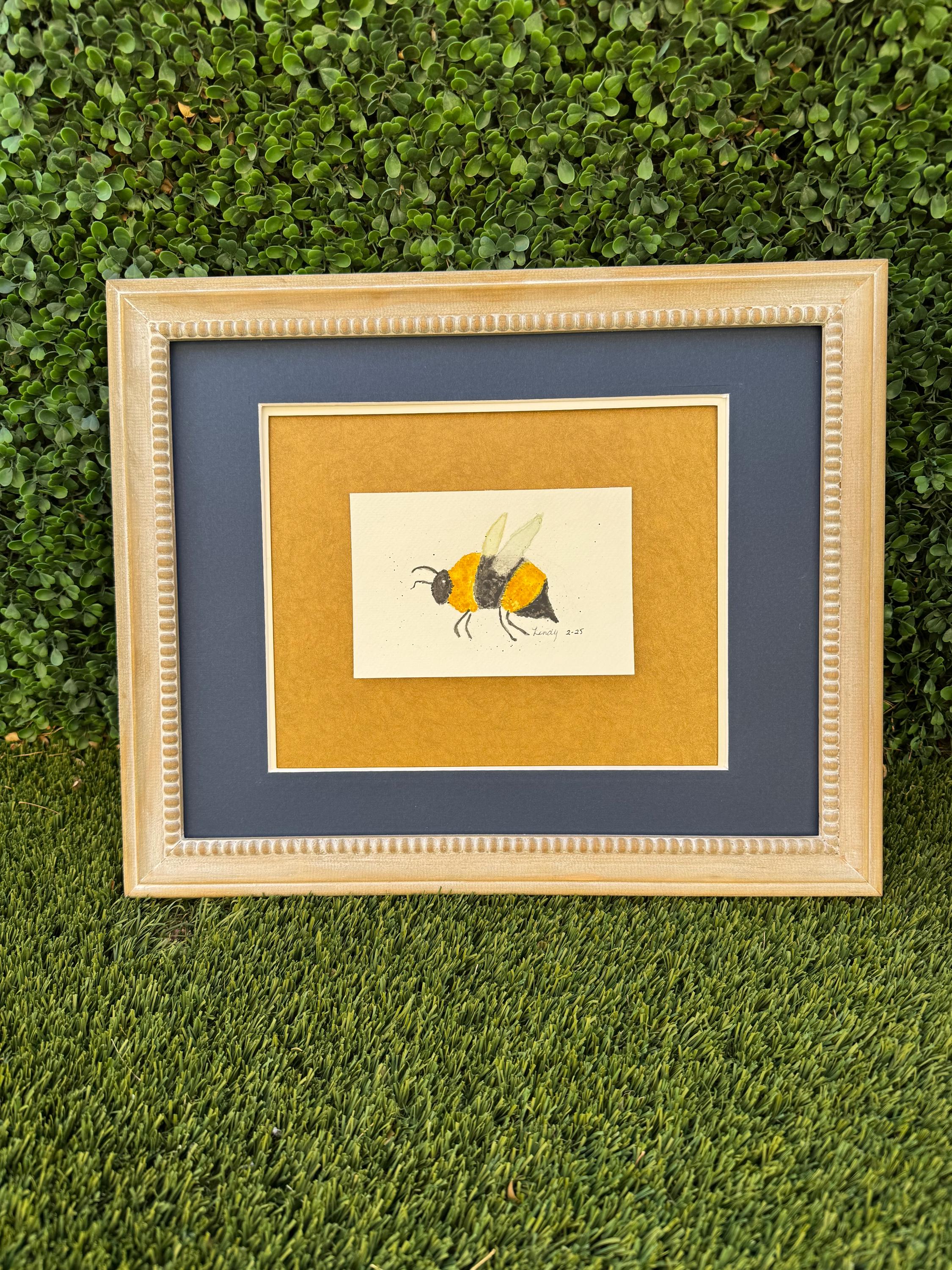 Original watercolor bumble bee