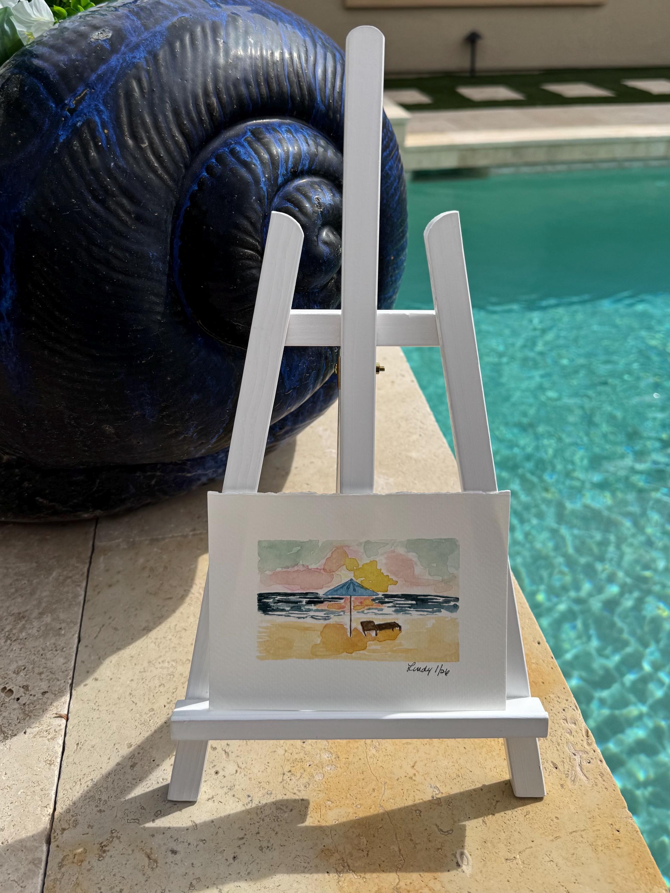 On the Beach, original watercolor
